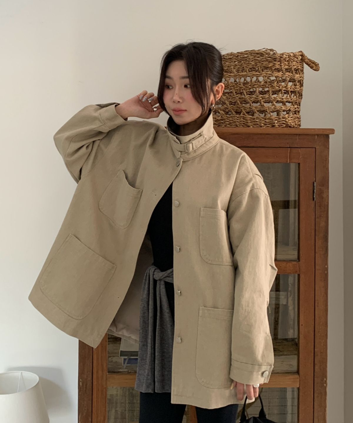 다미(DAMI) 플립 카라 워크 자켓