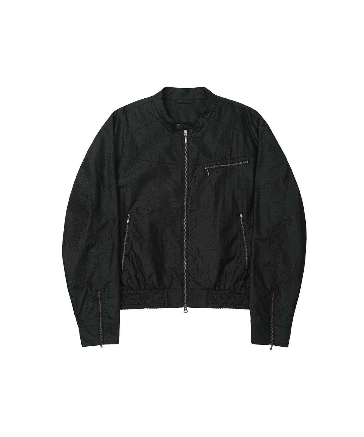 세컨모놀로그(SECONDMONO) Coated Nylon Zip Jacket [BLACK]_SEJK034BLACK