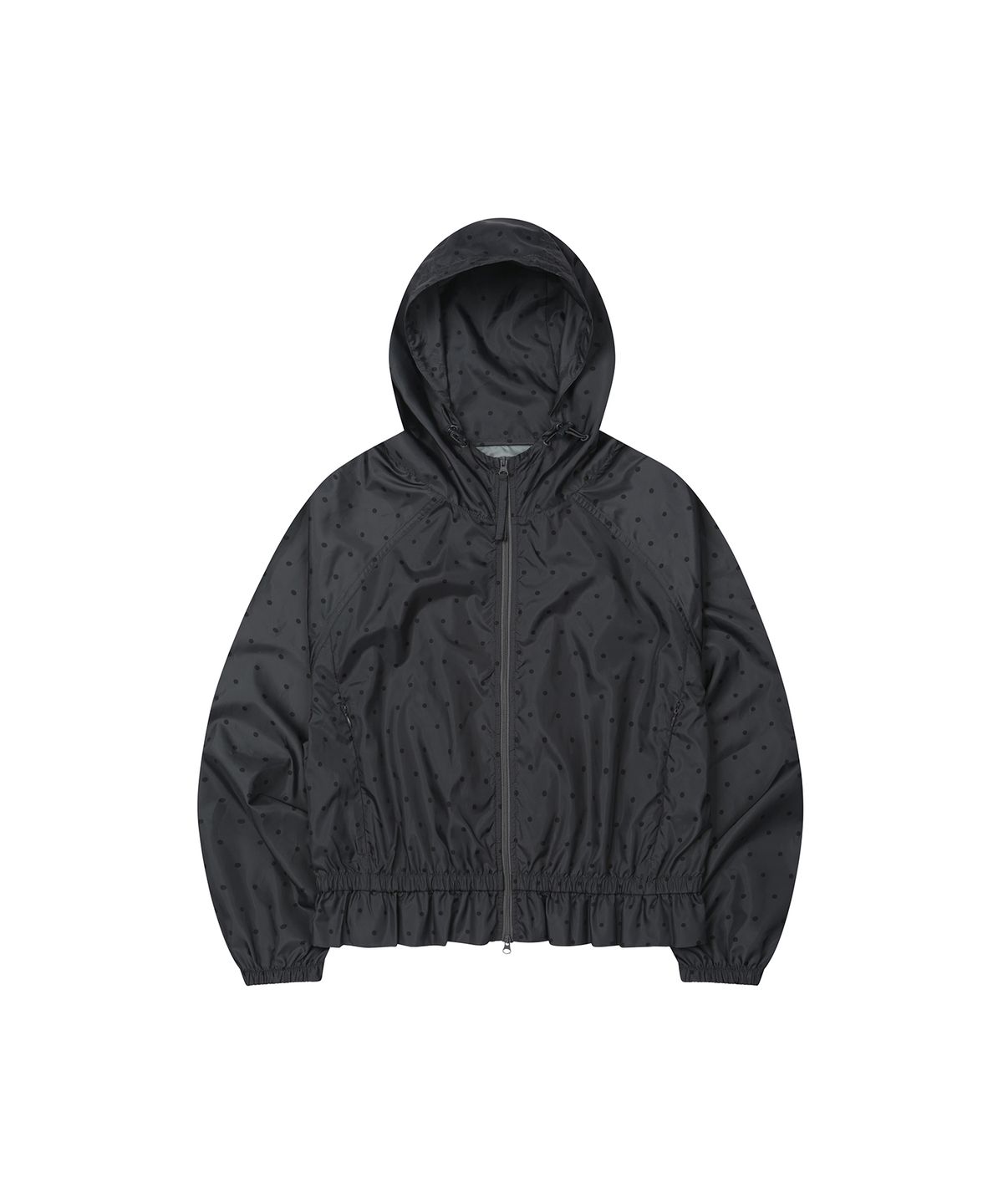 세컨모놀로그(SECONDMONO) Ruffle Dot Windbreaker [DOTDGRAY]_SEWJK002DOTDGRAY