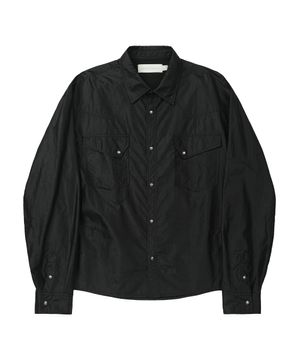 Coated Nylon Utility Shirt [BLACK]_SESH031BLACK