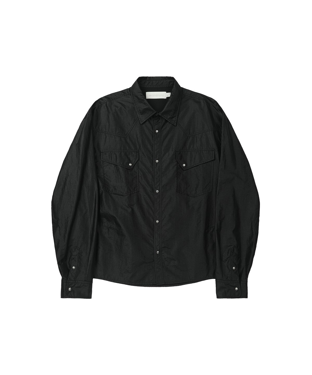 세컨모놀로그(SECONDMONO) Coated Nylon Utility Shirt [BLACK]_SESH031BLACK