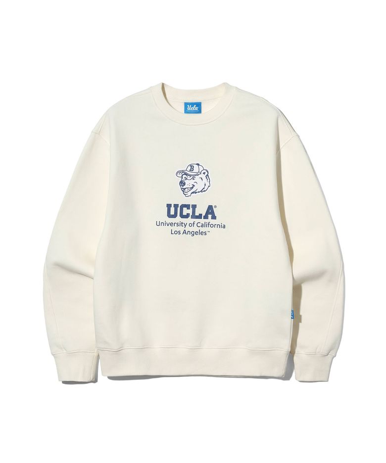 남녀공용 UCLA 기모 베어 맨투맨[CREAM](UC2LTK2)