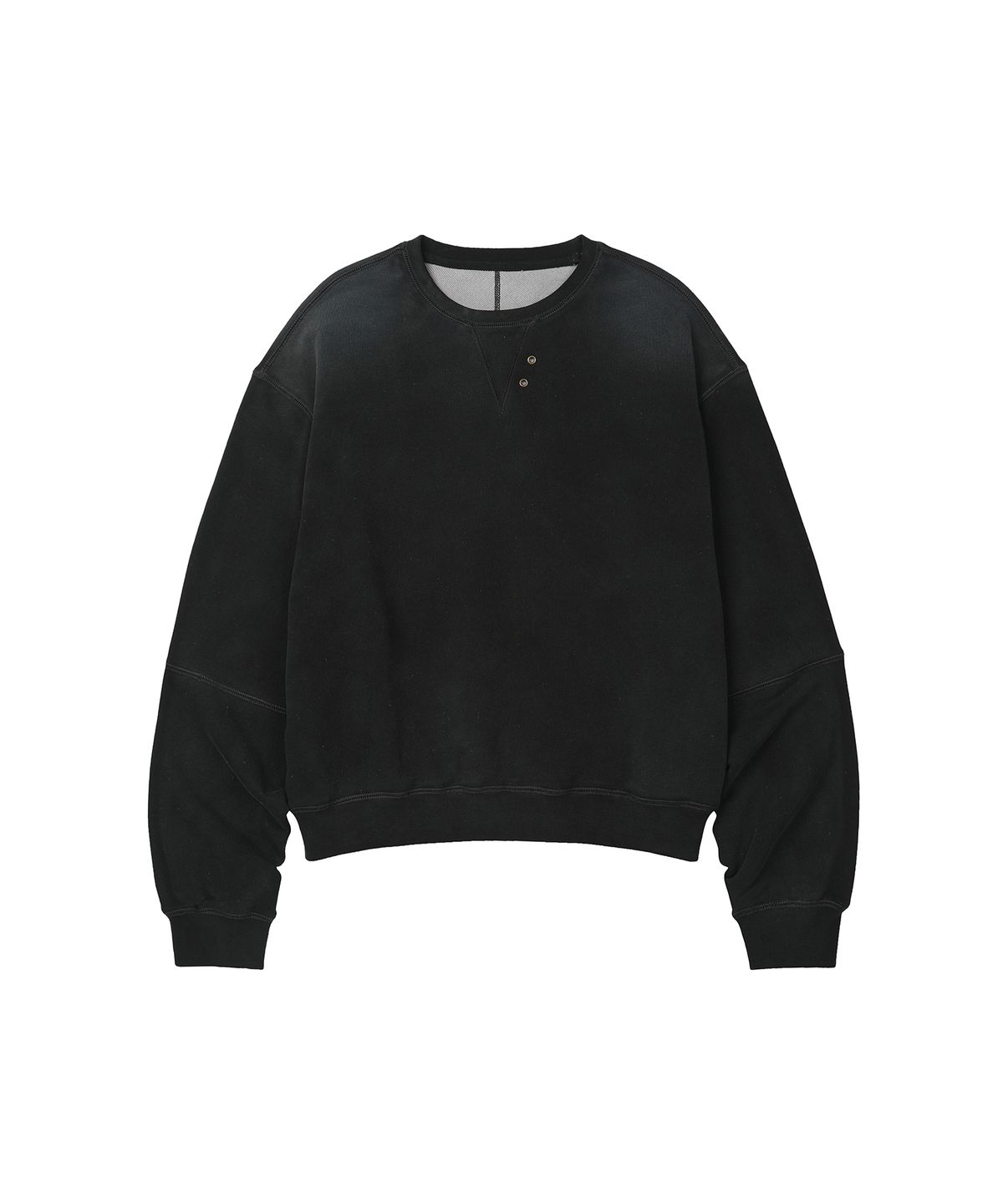 세컨모놀로그(SECONDMONO) Cropped Pigment Wash Sweat [CHARCOAL]_SETS054CHARCOAL