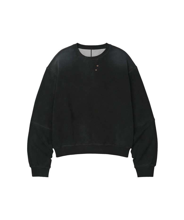 Cropped Pigment Wash Sweat [CHARCOAL]_SETS054CHARCOAL
