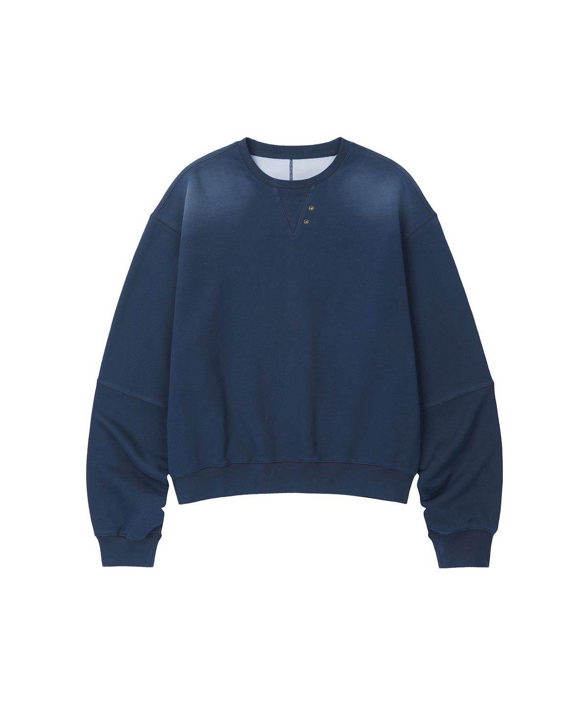 세컨모놀로그(SECONDMONO) Cropped Pigment Wash Sweat [NAVY]_SETS054NAVY