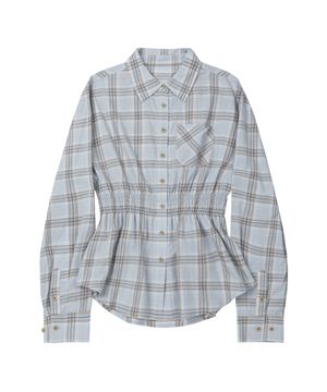 W.Check Smocked Waist Shirt [SKYBLUE]_SEWSH004SKYBLUE