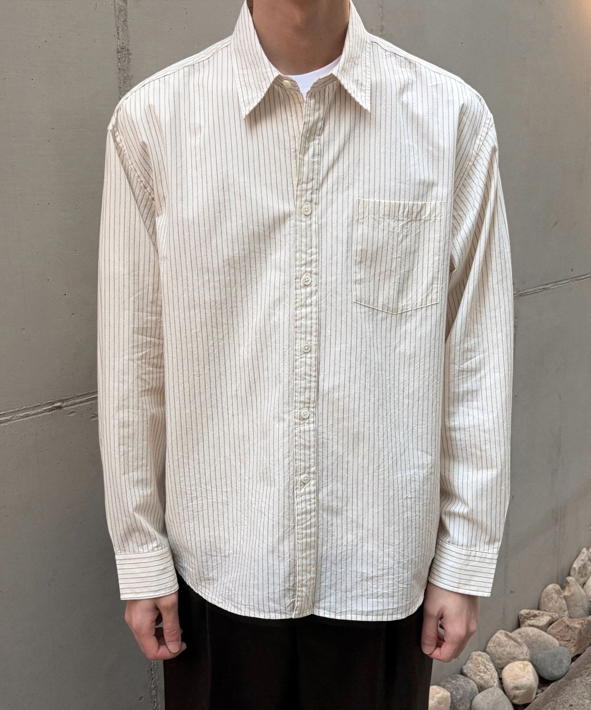 브랜디드(BRANDED) VENICE STRIPE SHIRT [IVORY]