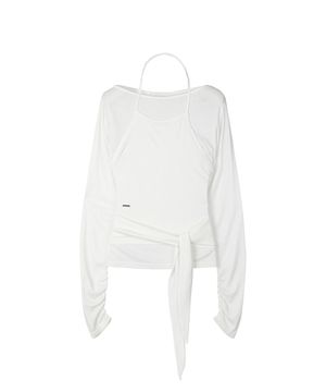 W.(SET)Tie Detail Layered Set Top [WHITE]_SEWTS025WHITE