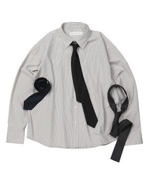 (TIE SET)Semi Cropped Dart Cotton Shirt [STGBEIGE]_SESH025STGBEIGE