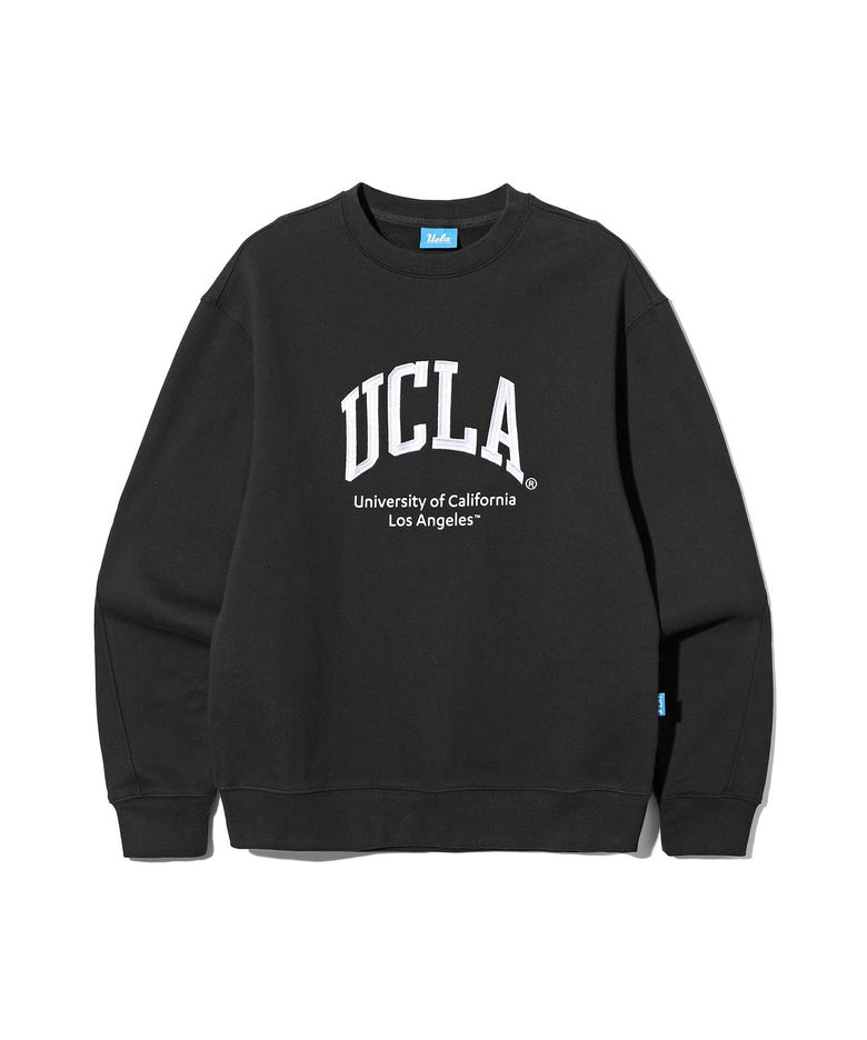 남녀공용 UCLA 기모 베어 맨투맨[BLACK](UC2LTK2)