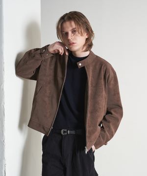 누벅 차이나 커브드 블루종 (브라운)