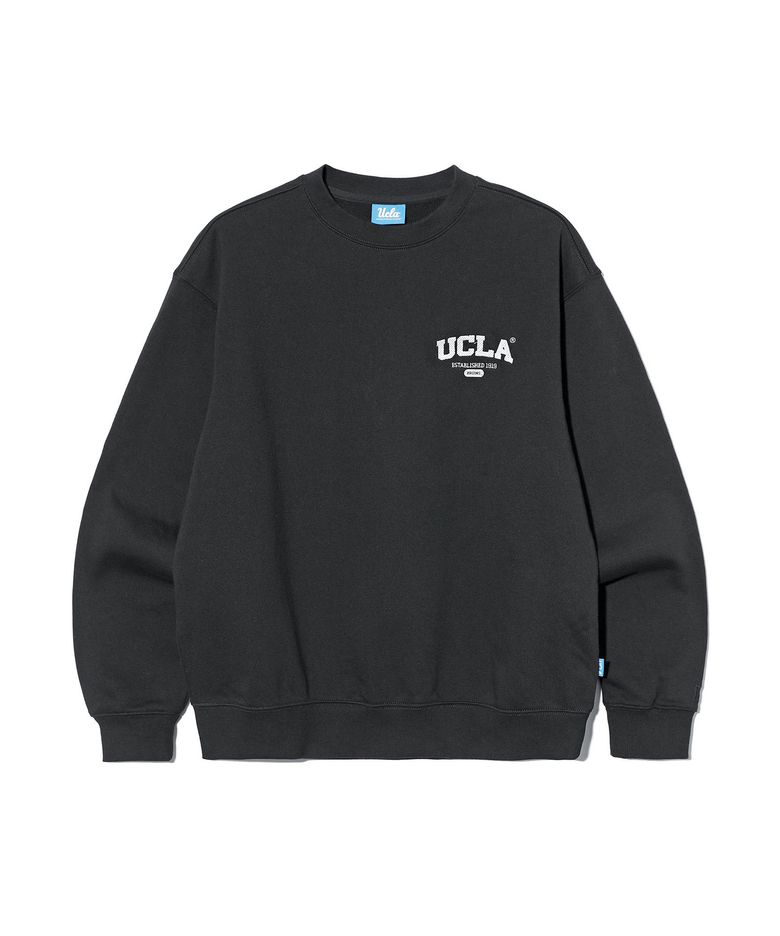남녀공용 UCLA 베이직 로고 맨투맨[BLACK](UC2LTK4)