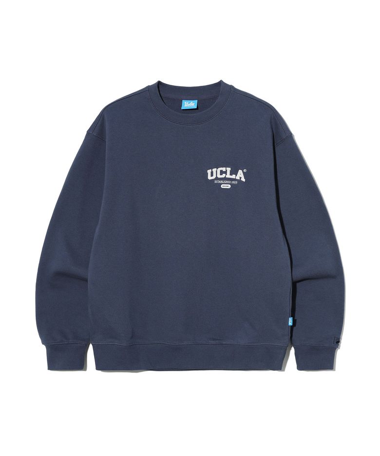 남녀공용 UCLA 베이직 로고 맨투맨[NAVY](UC2LTK4)