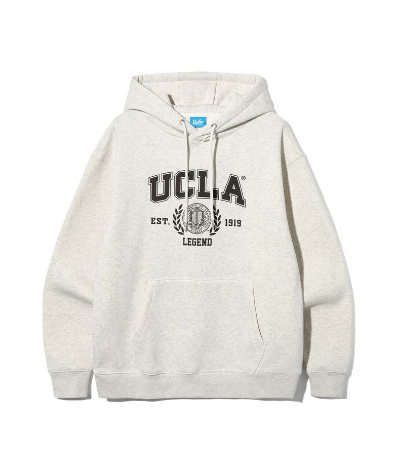 남녀공용 UCLA 베이직 로고 기모 후드티[OATMEAL](UC2LTK6)