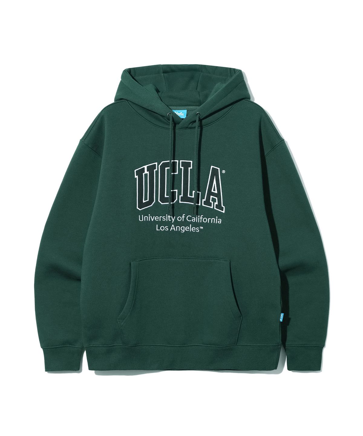 유씨엘에이(UCLA) 남녀공용 UCLA 베이직 로고 기모 후드티[DK-GREEN](UC2LTK7)