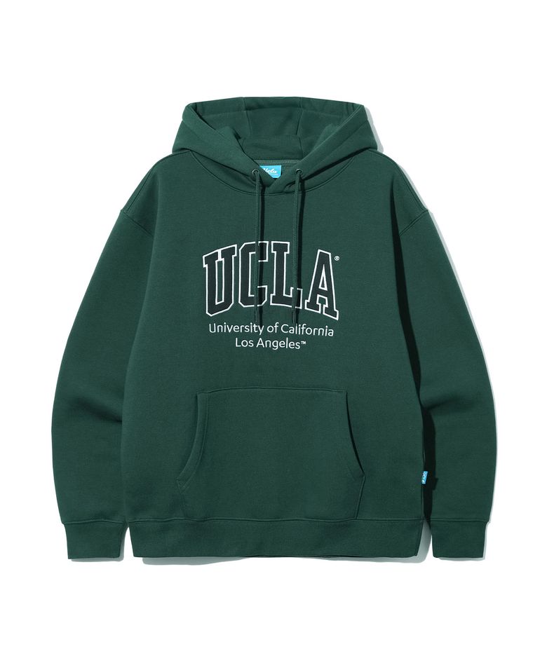 남녀공용 UCLA 베이직 로고 기모 후드티[DK-GREEN](UC2LTK7)