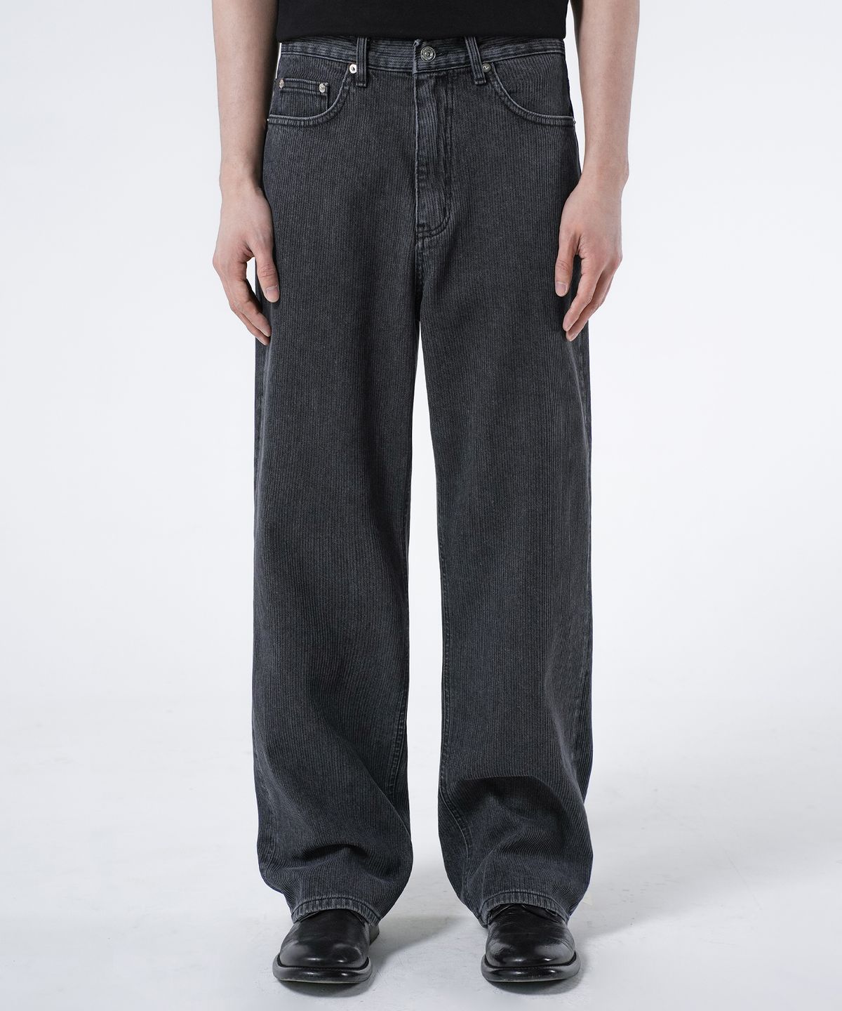 브랜디드(BRANDED) 1768 GRAY WAVE JEANS [EXTRA WIDE STRAIGHT]