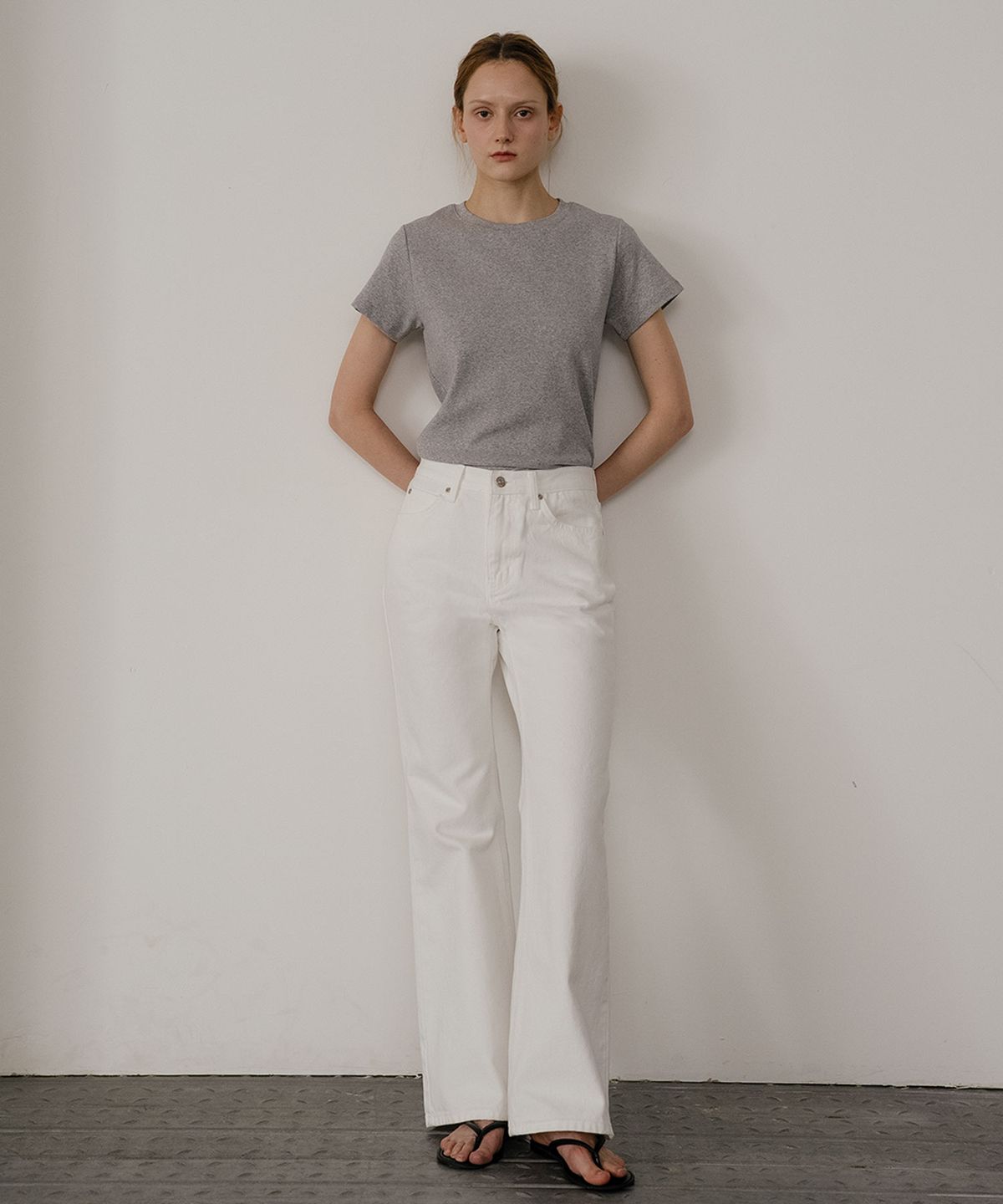 노운베러(KNOWNBETTER) Flared boots cut denim pants [KNSS05PT07]_Ivory
