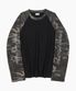 CAMO WAFFLE RAGLAN LONG SLEEVE BLACK