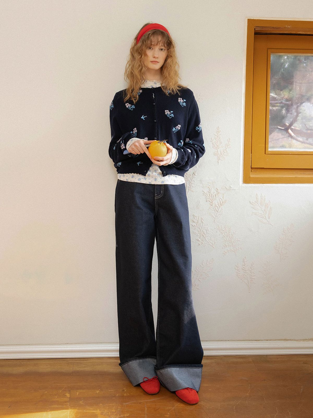 뮈뮈에르(MUEMUER) Wide Turn-up Denim Pants MU2611DN102M