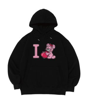 로아드로아 X 베르니  I LOVE 베르니 그래픽 후드티 (블랙)