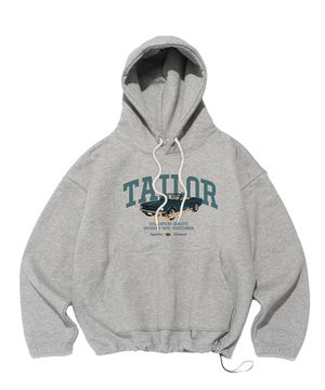 클래식 카 그래픽 스트링 후드티셔츠 (그레이)