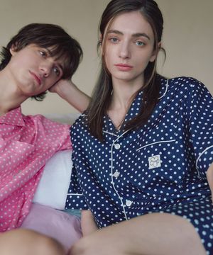 [uni] 클래식 엘로이즈 반팔 파자마 셋업 네이비