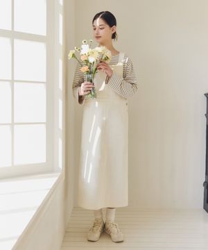 오버롤 코튼 원피스 / 크림