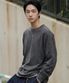 보이 크롭 피그먼트 긴팔티셔츠 다크그레이 KJLT2683
