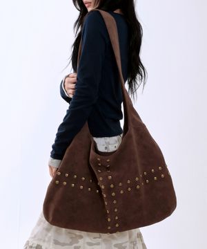 스터드 누벅 메신저 백 [브라운]