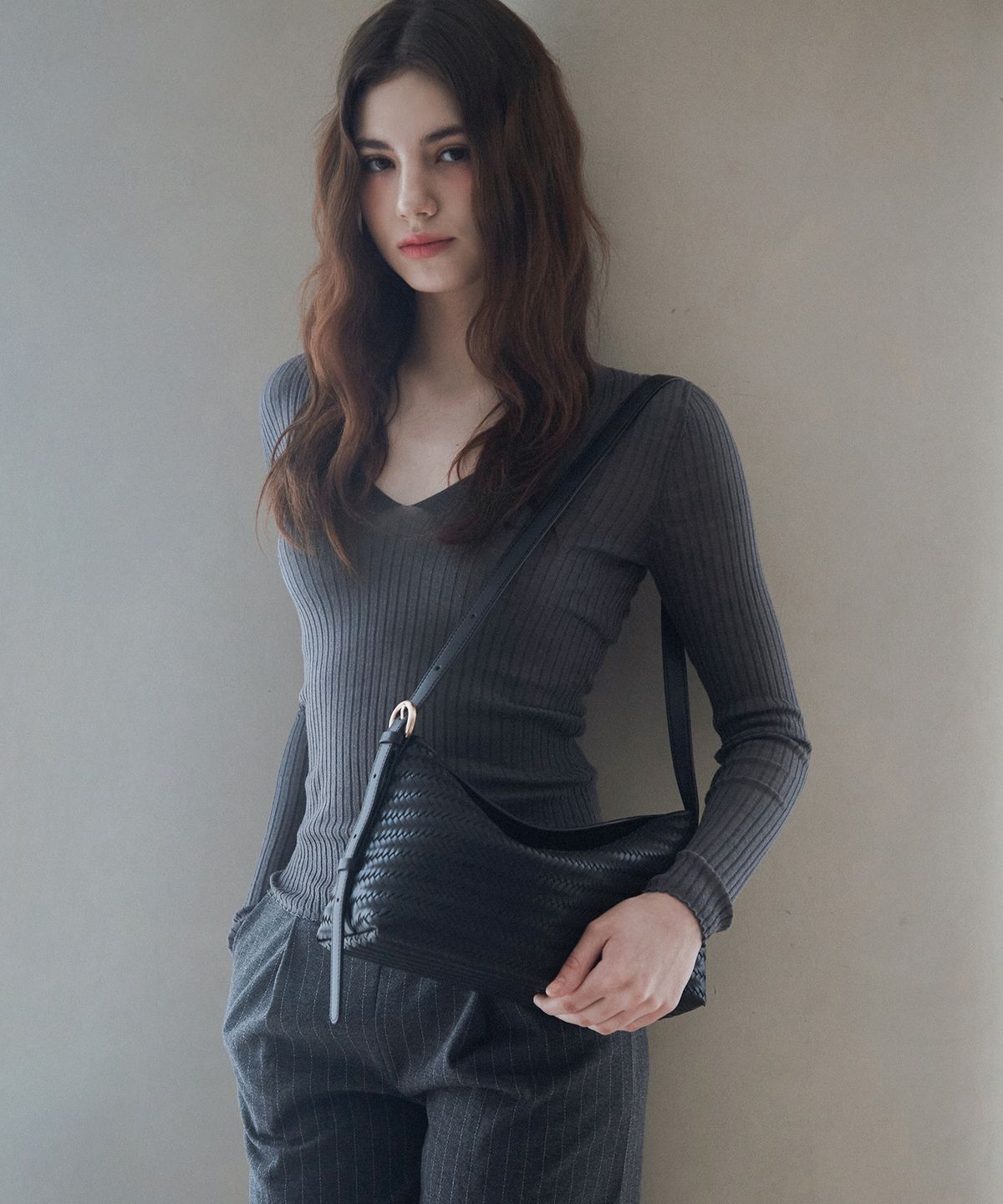 벨류엣(VALLUAT) Belvera Weaving bag_Black