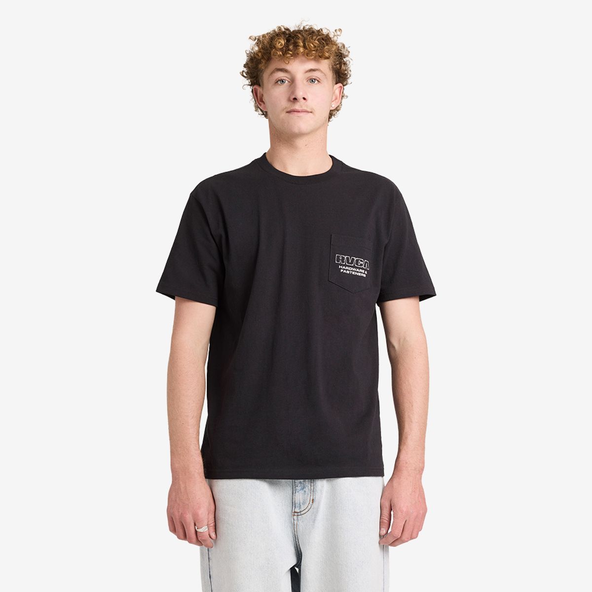 루카(RVCA) 남성 FASTENERS POCKET 반팔 티셔츠 (VG11ST005BLK)
