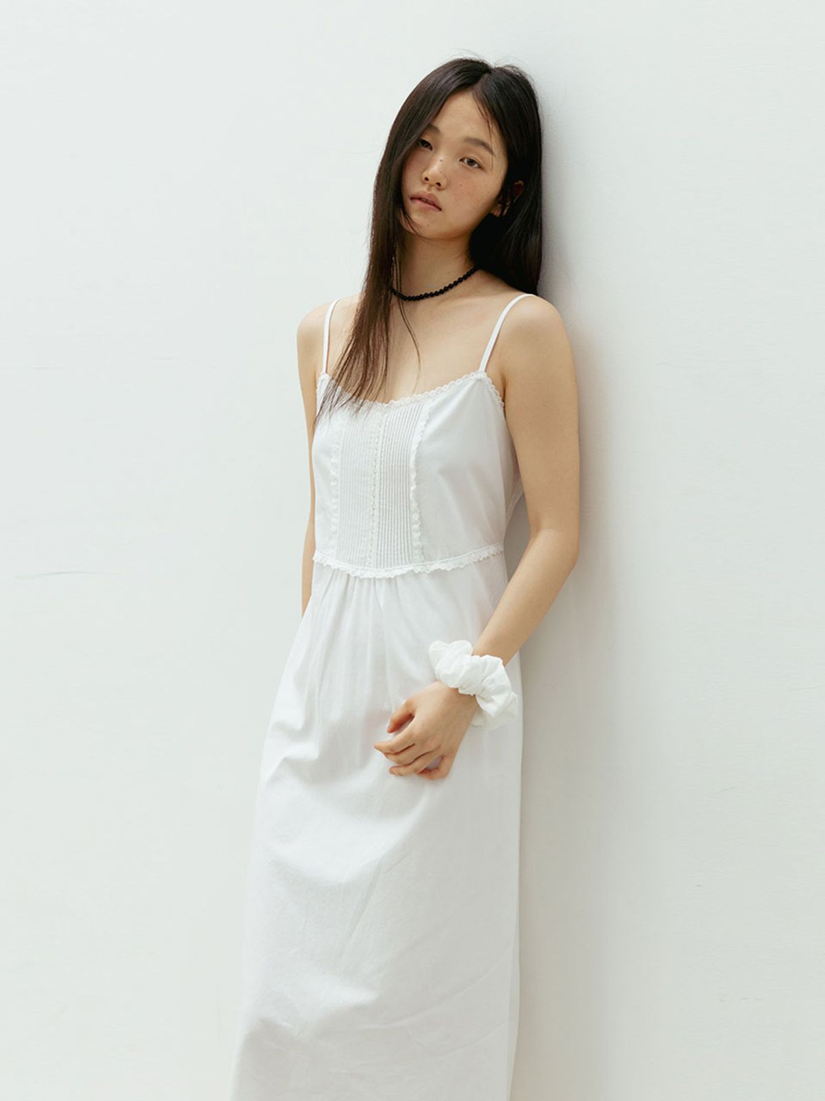 더라이(THERYE) Pintuck Lace Dress(White)