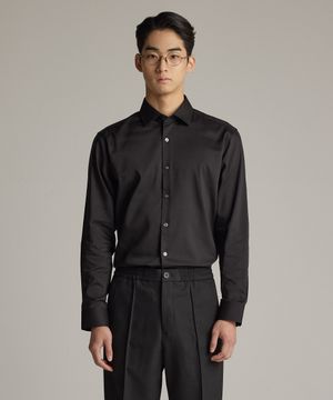 Gentlemens Philosophy 텐셀 플루이드 셔츠 블랙_JDSXZ05CSB