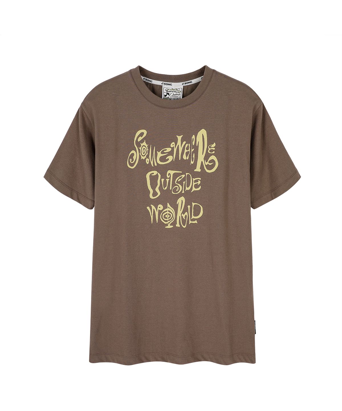 썸웨어 아웃사이드 하이킹 컴퍼니(SOMEWHERE OUTSIDE HIKING COMPANY) 트라이발 폰트 버팔로 티셔츠_L/BROWN