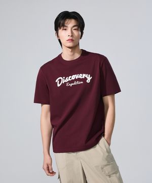 유니 에어로쿨 레터링 그래픽 반팔티셔츠 (D/BURGUNDY)