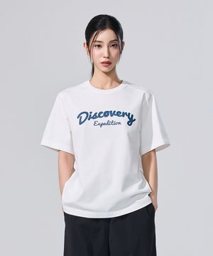 유니 에어로쿨 레터링 그래픽 반팔티셔츠 (WHITE)