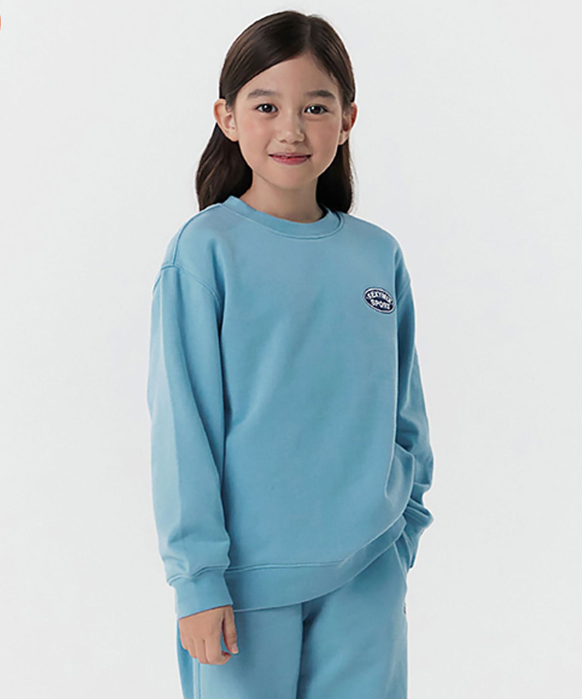 젝시믹스 키즈(XEXYMIX KIDS) 써클 베이직 맨투맨 아틱블루 KA1005G