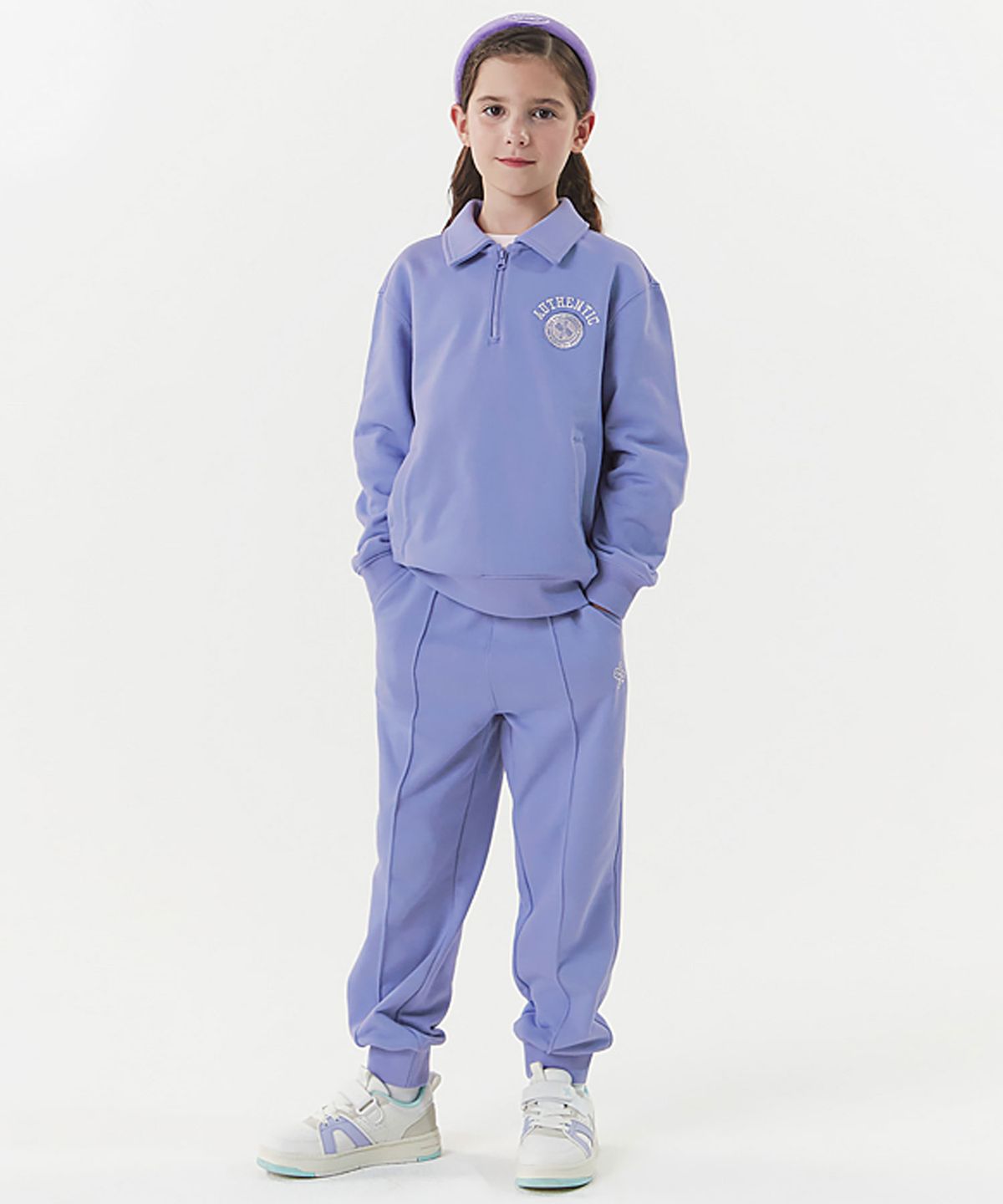 젝시믹스 키즈(XEXYMIX KIDS) 클래식 키즈 핀턱 조거 팬츠 젠틀라벤더 KA1025G