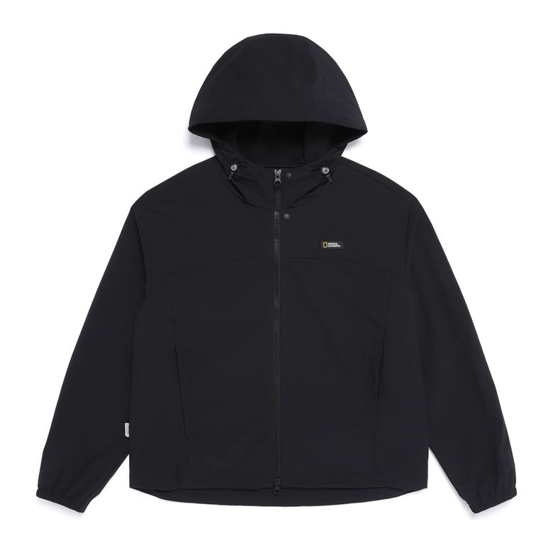 N262WFT940 여성 아델리 냉감 스트레치 세미오버핏 후드 풀집업 BLACK