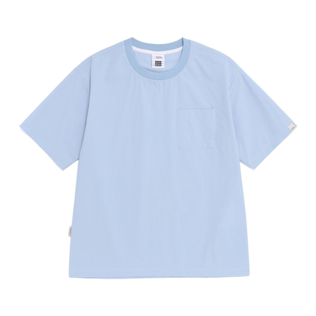 내셔널지오그래픽(NATIONALGEOGRAPHIC) N262UTS940 프리즈 스트레치 세미오버핏 포켓 반팔 티셔츠 STORM BLUE