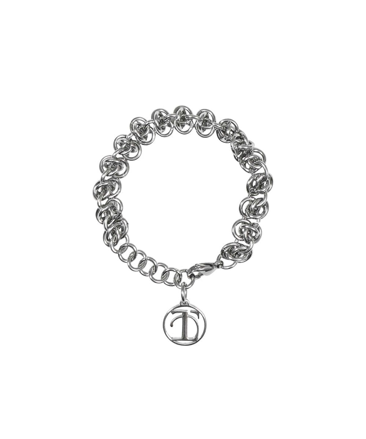 트리밍버드(TREEMINGBIRD) Round Charm Bold Chain Bracelet [ Silver ]