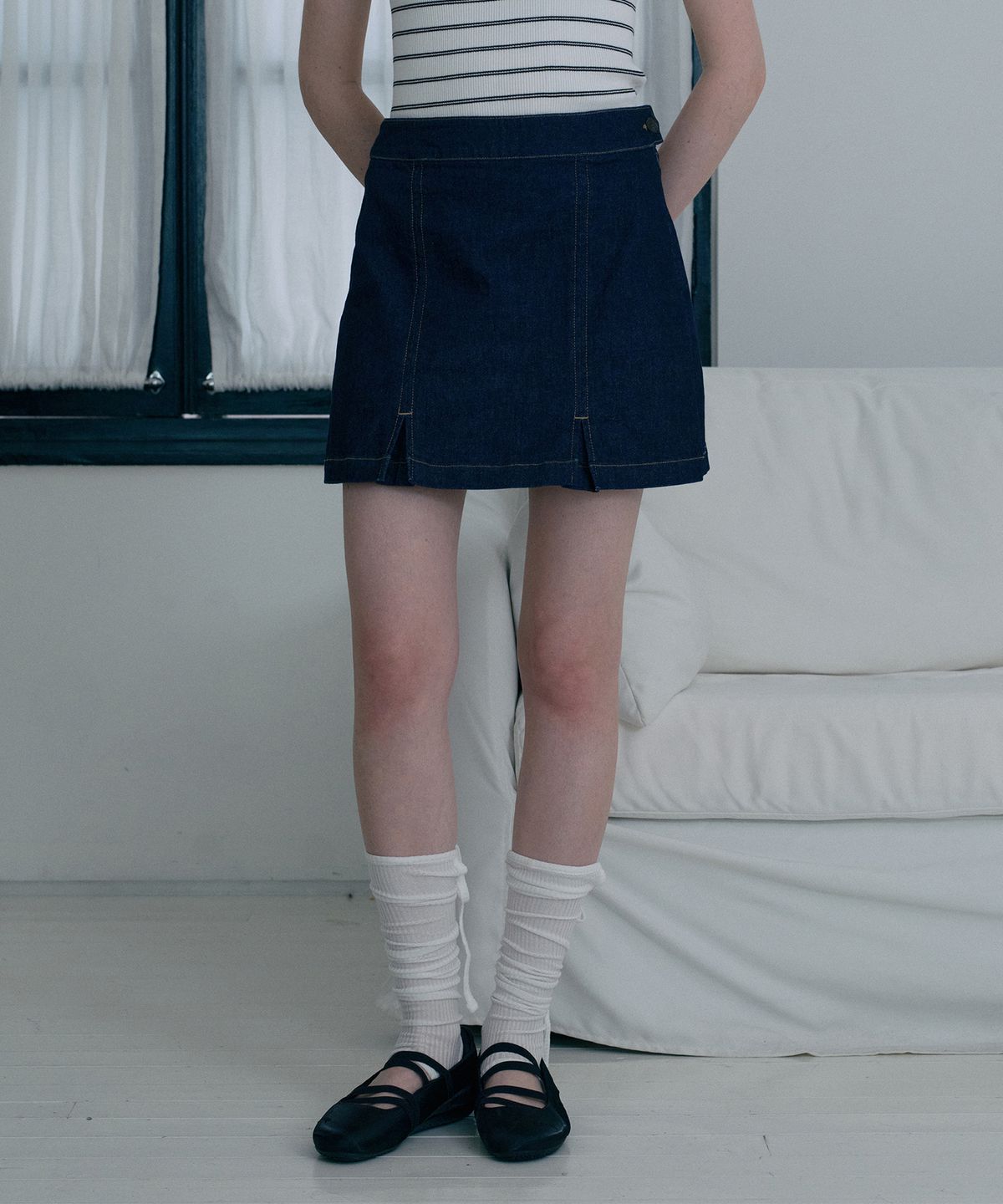 쥬시쥬디(JUCYJUDY) 레이어스커트데님숏팬츠 J1DP320A