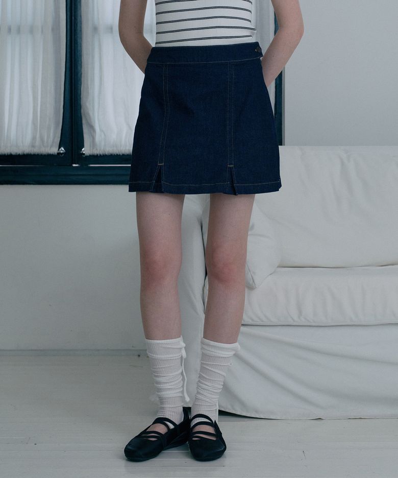 레이어스커트데님숏팬츠 J1DP320A