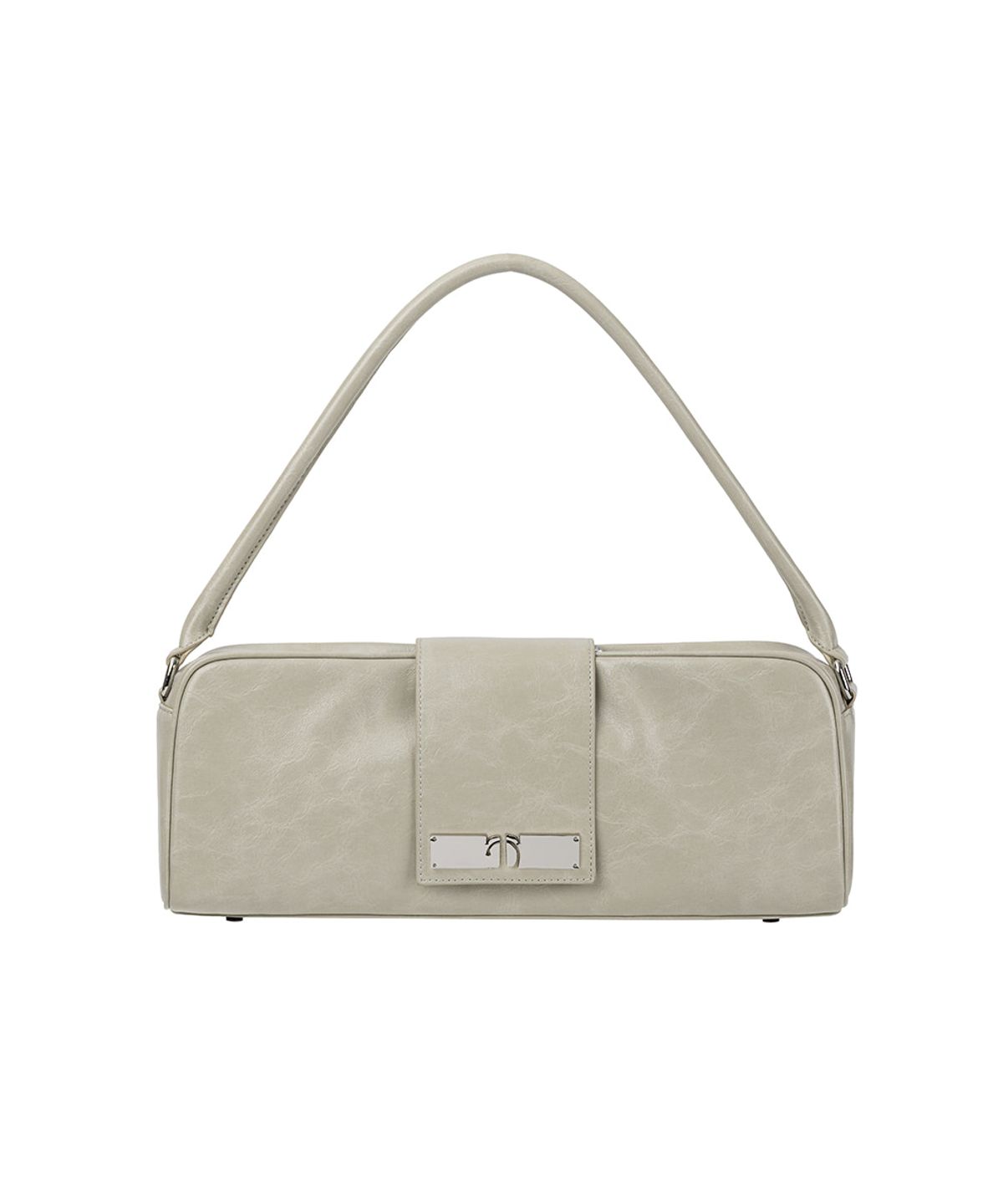 트리밍버드(TREEMINGBIRD) Square Flap Leather Shoulder Bag [ Light Gray ]