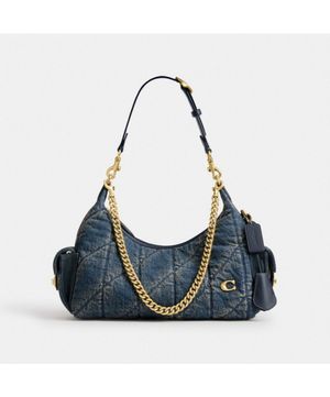 포켓 줄리엣 백 30 인 리제너러티브 코튼 데님 위드 퀼팅 CDZ72 B4YMW