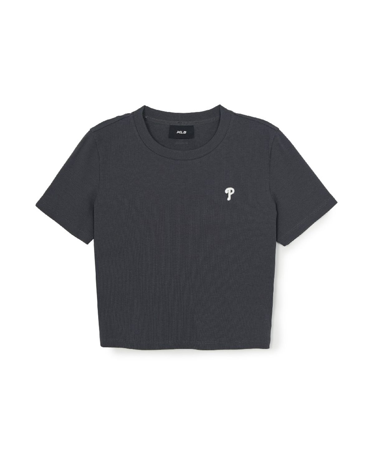 엠엘비(MLB) 여성 빈티지 슬림 골지 반팔 티셔츠 PHI (D.Charcoal Grey)