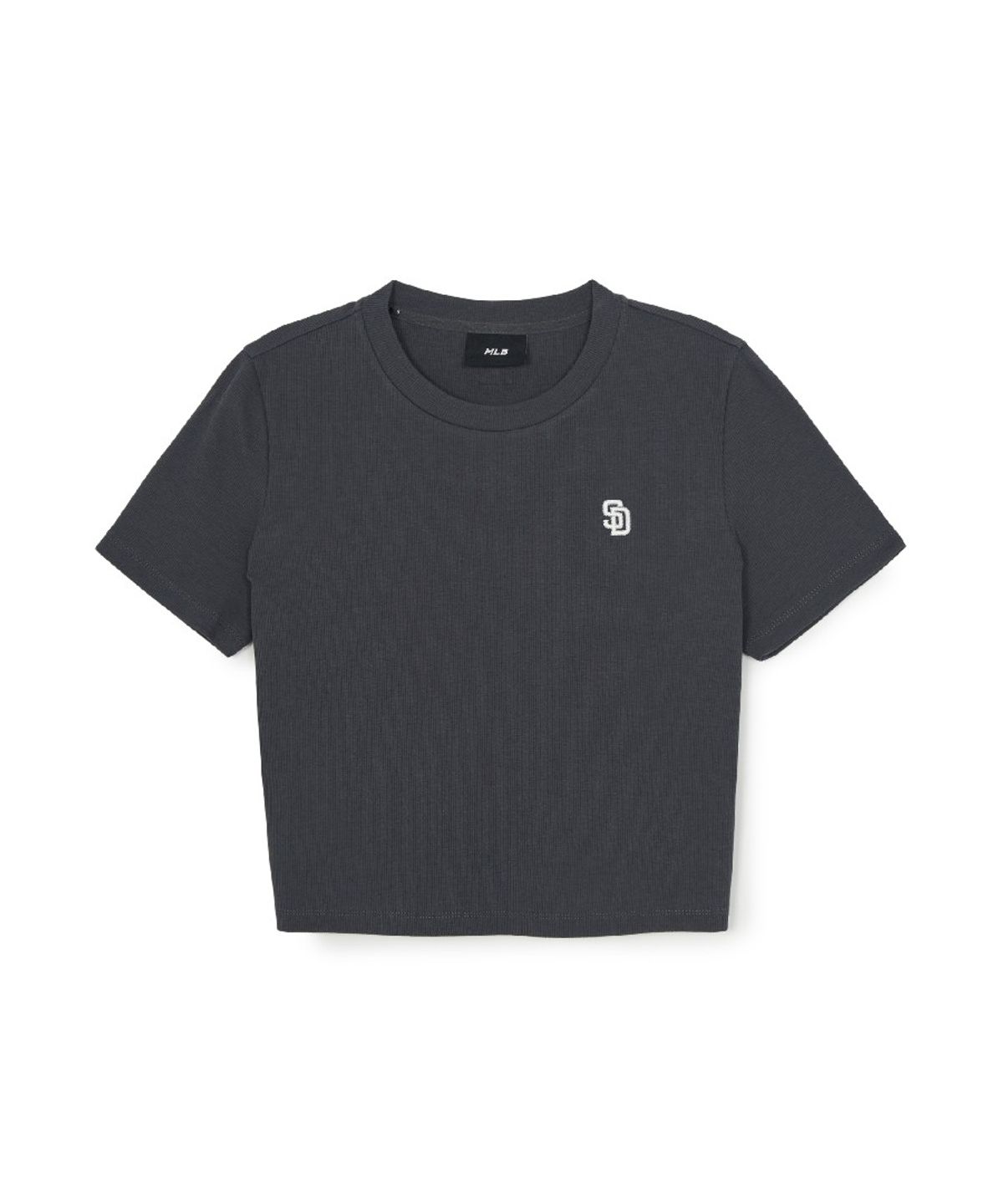 엠엘비(MLB) 여성 빈티지 슬림 골지 반팔 티셔츠 SD (D.Charcoal Grey)