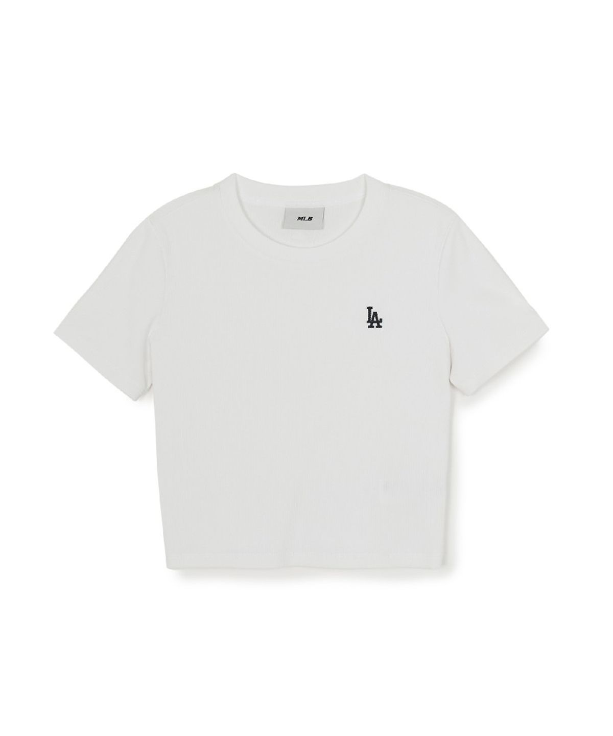엠엘비(MLB) 여성 빈티지 슬림 골지 반팔 티셔츠 LA (White)