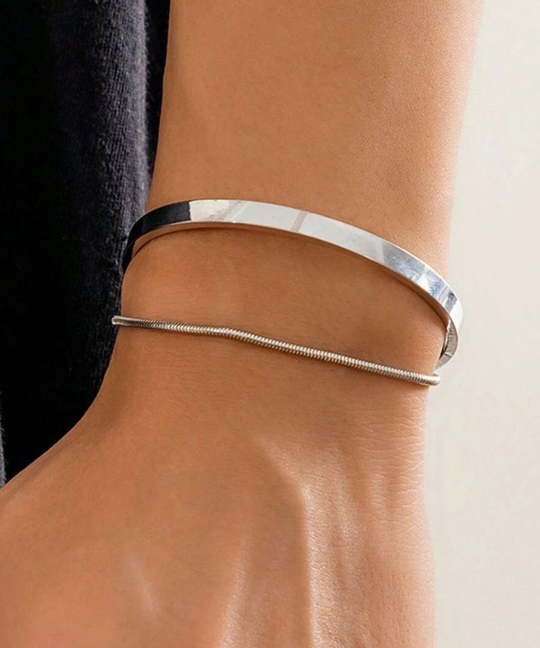 MONI SILVER BRACELET 모니 실버 은팔찌 레이어드팔찌